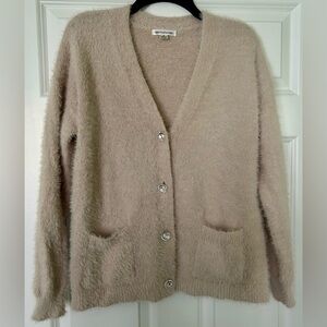 JohnPaulRichard Fuzzy Beige Cardigan